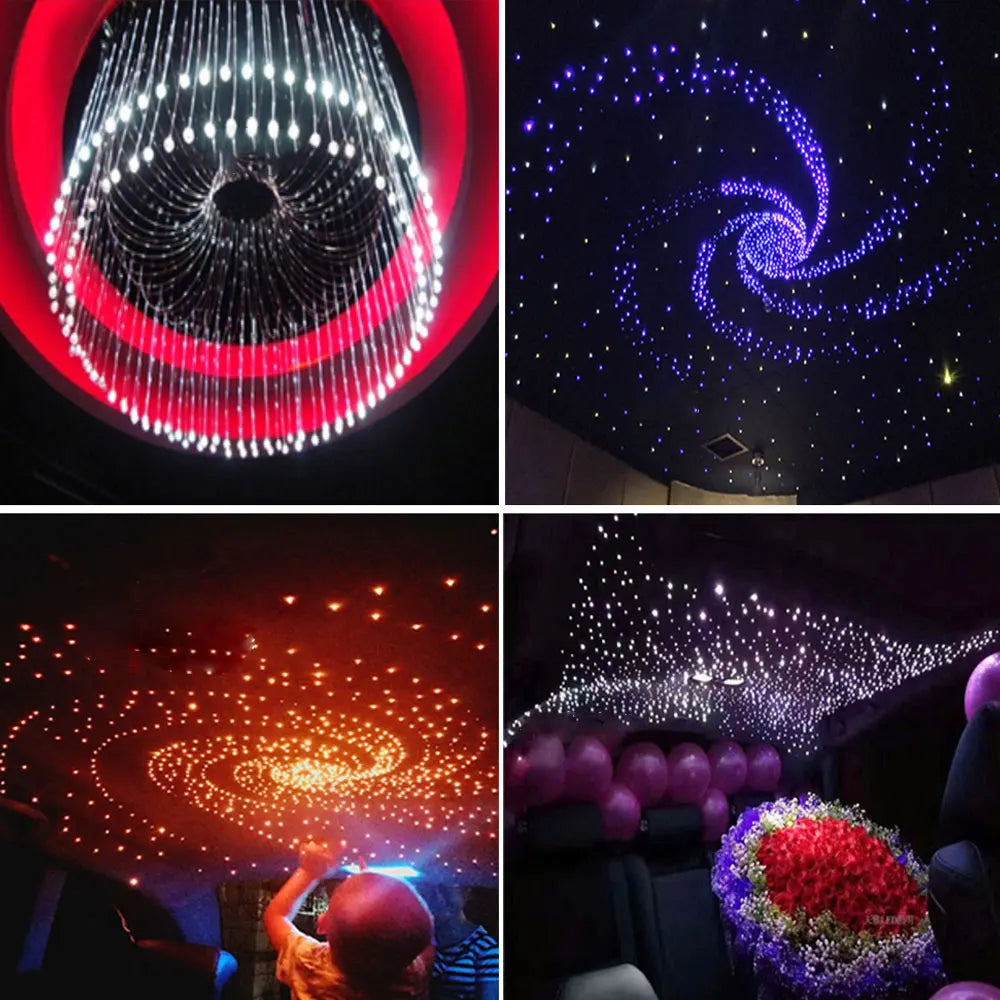 Car Fiber Optic Light Kit RGBW Star Ceiling Light Car Roof Interior Ambient Light APP Control Roof Stars Lights Car Accessories