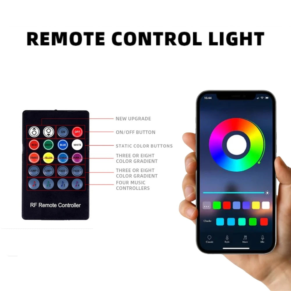 Starlight Car Mats Floor Full Set Universal Car Mats Galaxy Foot Light Atmosphere Car Interior Starry Sky Car Star Lights 12V