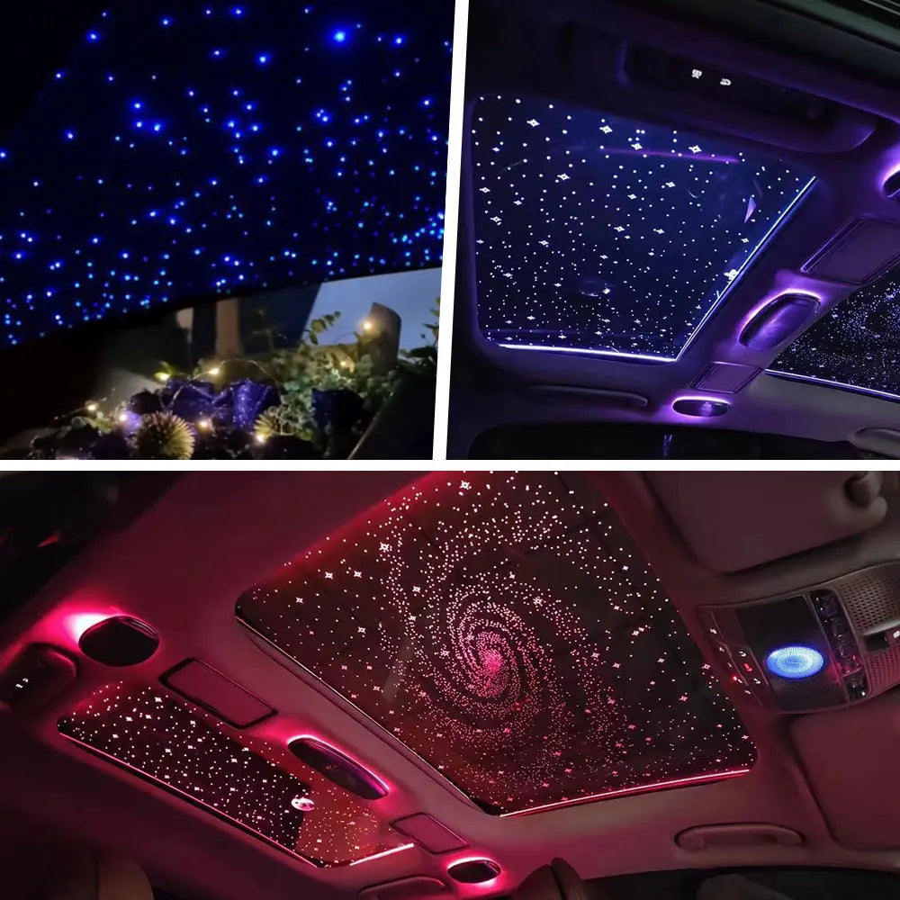 Car Fiber Optic Light Kit RGBW Star Ceiling Light Car Roof Interior Ambient Light APP Control Roof Stars Lights Car Accessories