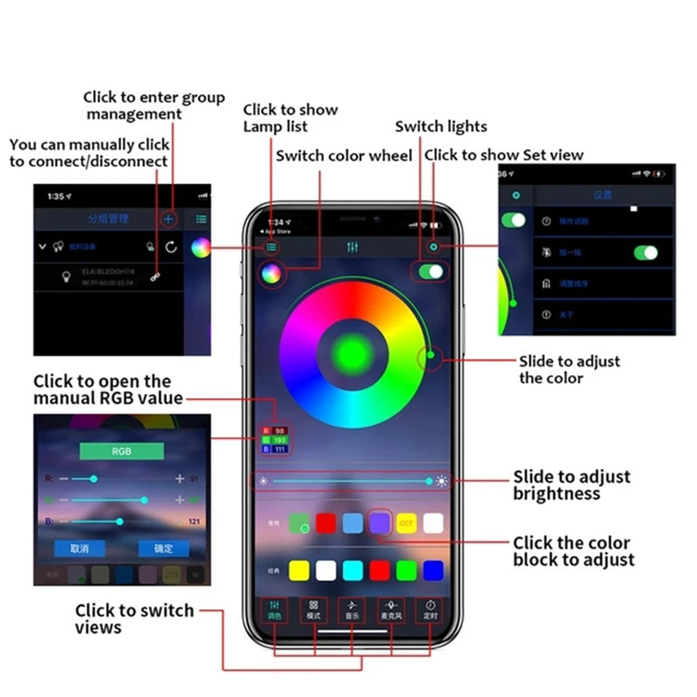 Starlight Car Mats Floor Full Set Universal Car Mats Galaxy Foot Light Atmosphere Car Interior Starry Sky Car Star Lights 12V