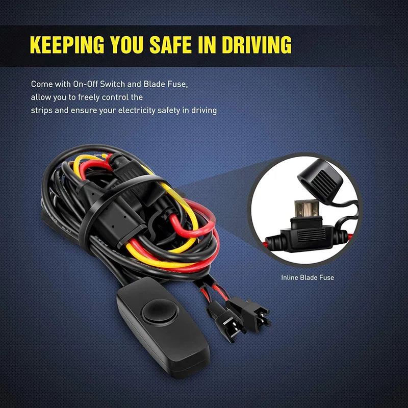 Car Lights Strip LED Truck Cargo Bed Strip Light Bar kit With Switch For Pickups SUVS RV Boats Decorative Lamp 12V Waterproof