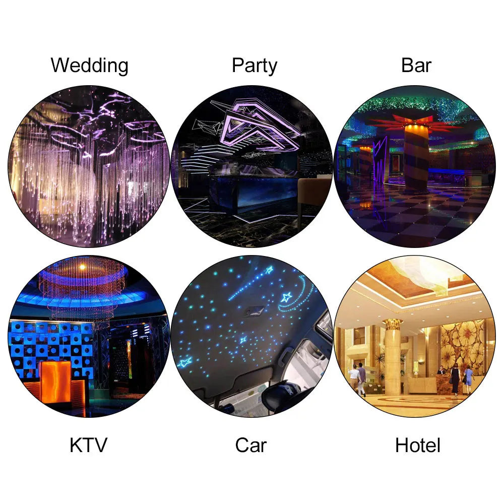 Car Fiber Optic Light Kit RGBW Star Ceiling Light Car Roof Interior Ambient Light APP Control Roof Stars Lights Car Accessories
