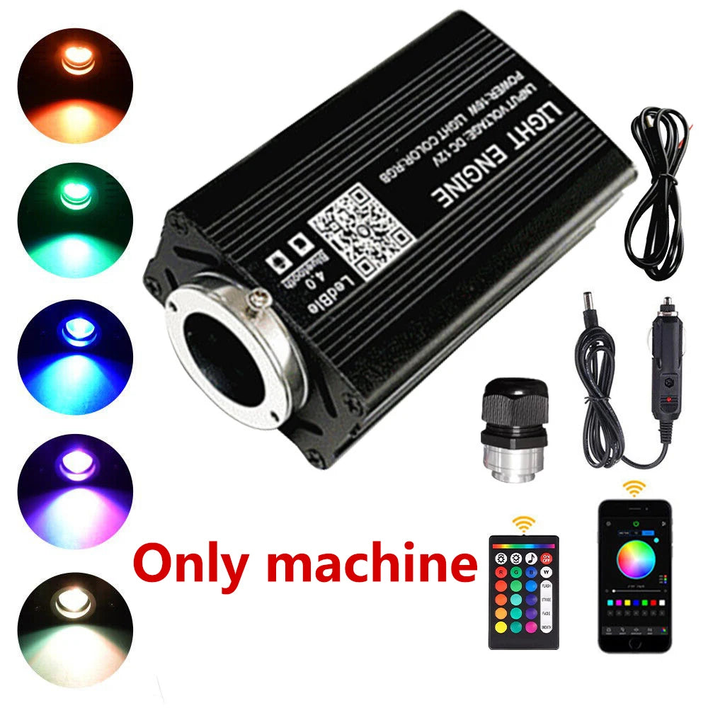 Car Fiber Optic Light Kit RGBW Star Ceiling Light Car Roof Interior Ambient Light APP Control Roof Stars Lights Car Accessories