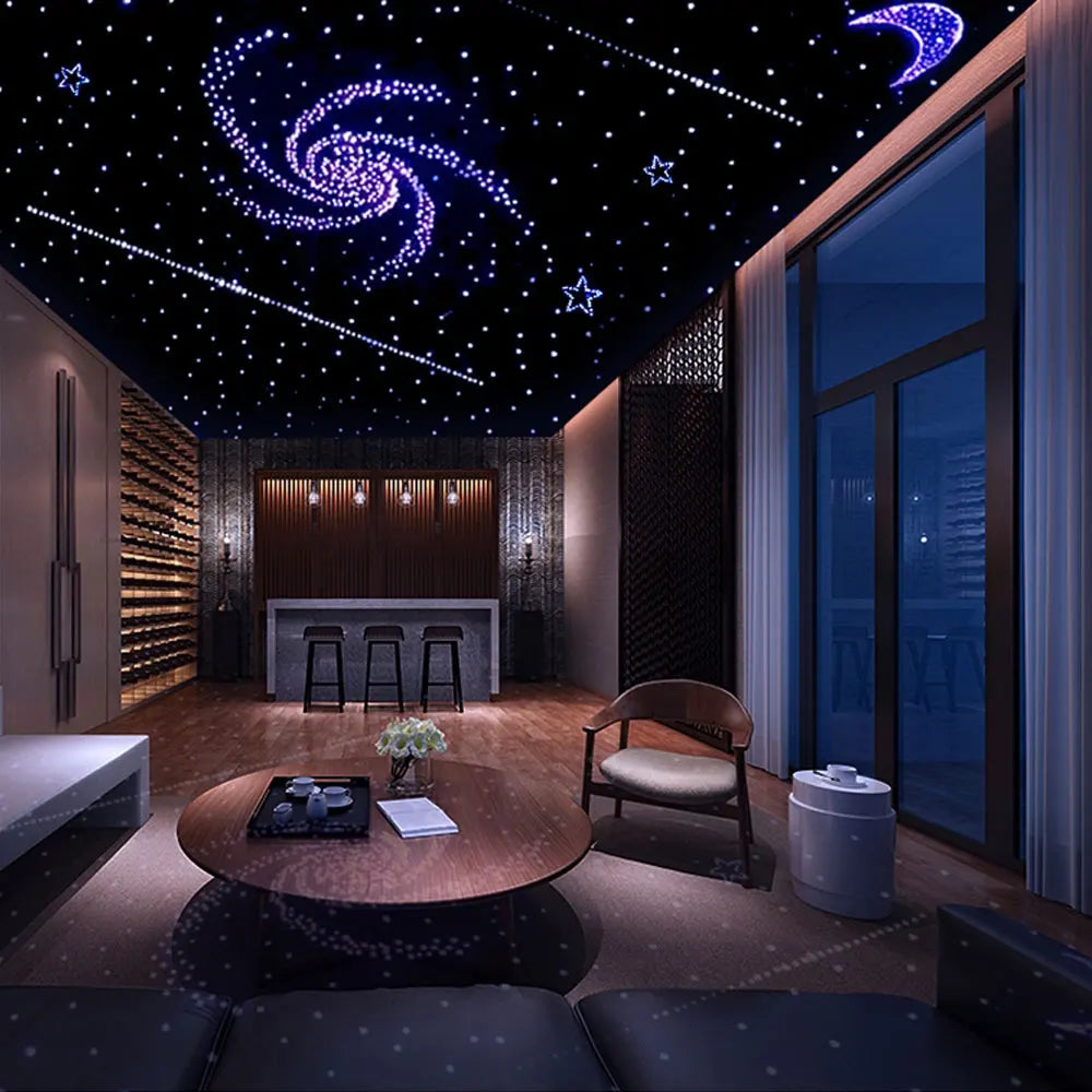 Car Fiber Optic Light Kit RGBW Star Ceiling Light Car Roof Interior Ambient Light APP Control Roof Stars Lights Car Accessories